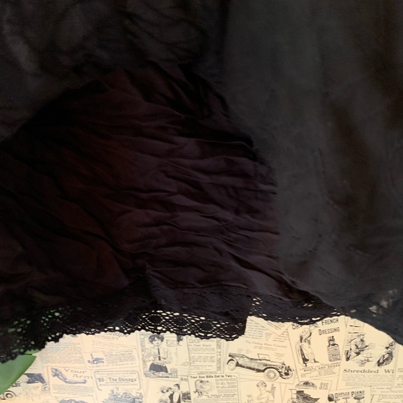 Free People Black Skirt Lined SZ XS Floral - Picture 5 of 6